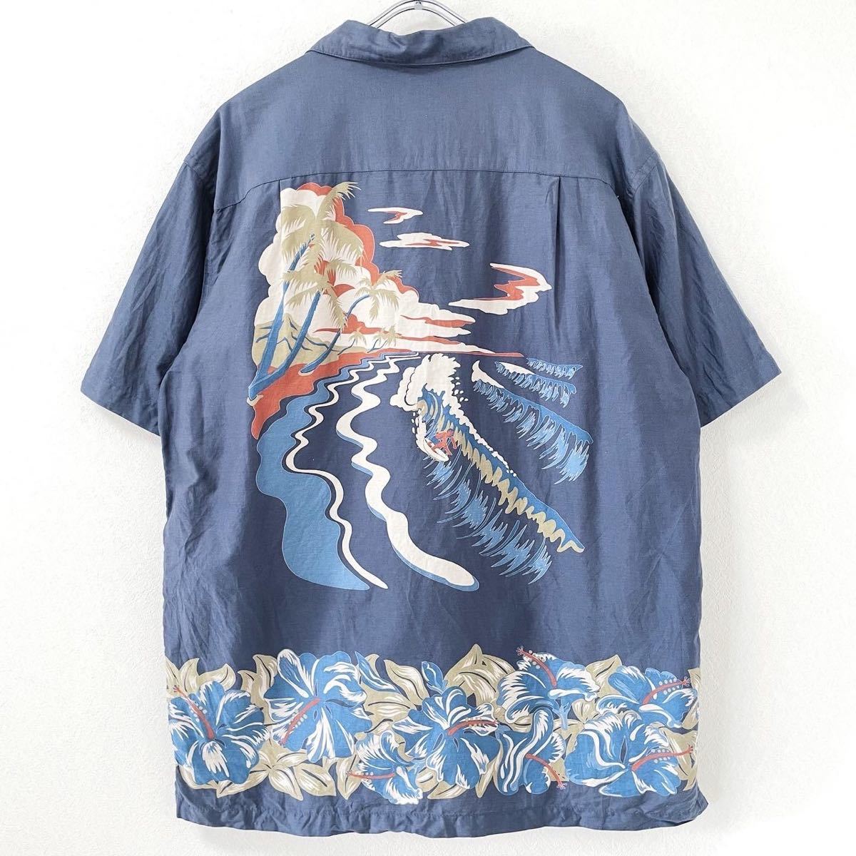 ■激レア■00s ポルトガル製 PATAGONIA PATALOHA アロハシャツ M L パタゴニア パタロハ サーフィン柄 80s 90s ビンテージの画像1