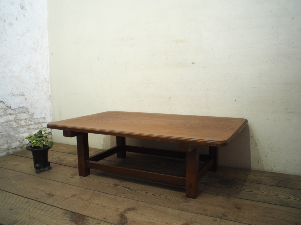 タB0383◇天板W90cm×D57cm◇アンティーク◇欅の一枚板の古い木製ロー