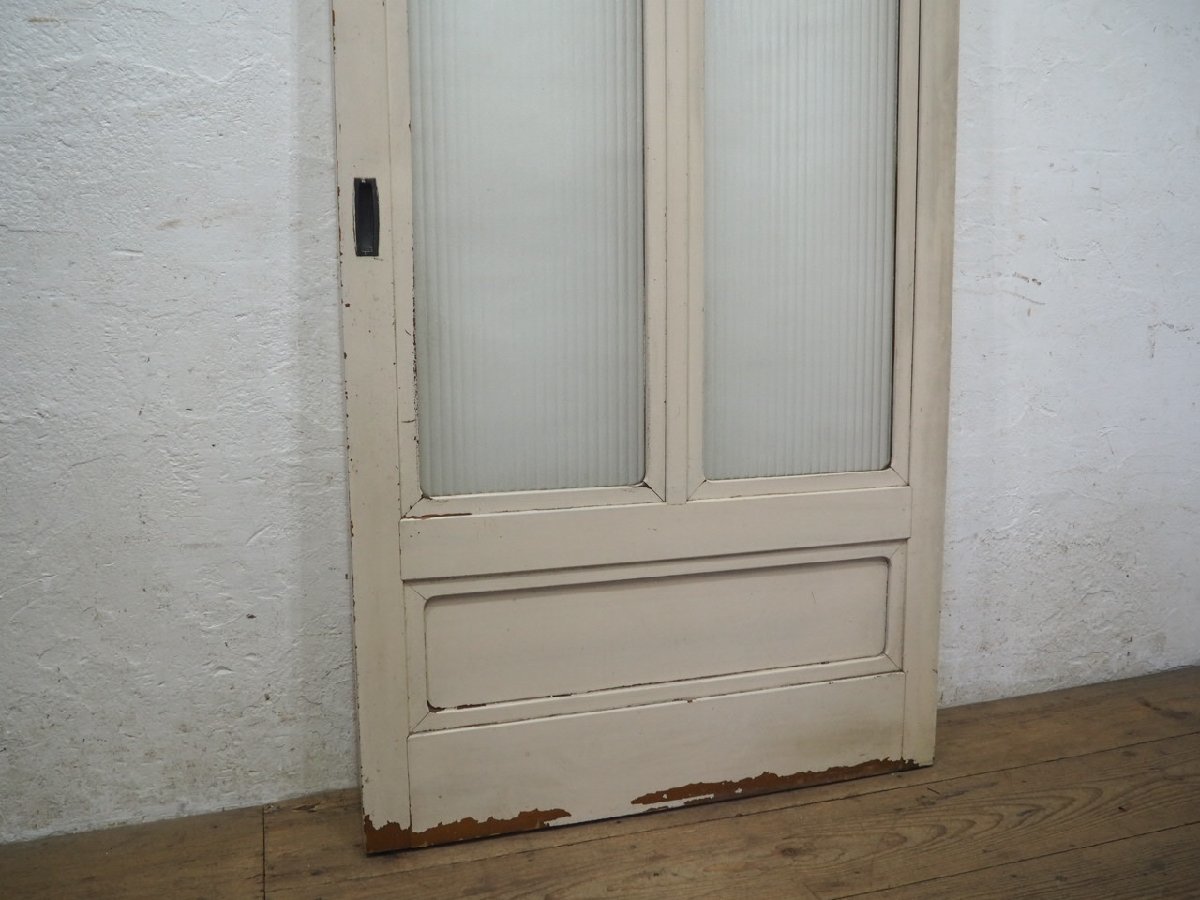 taG0377*[H175,5cm×W84,5cm]* antique * pretty paint. old wooden sliding door *. pavilion fittings glass door retro car Be Taisho romance L under 