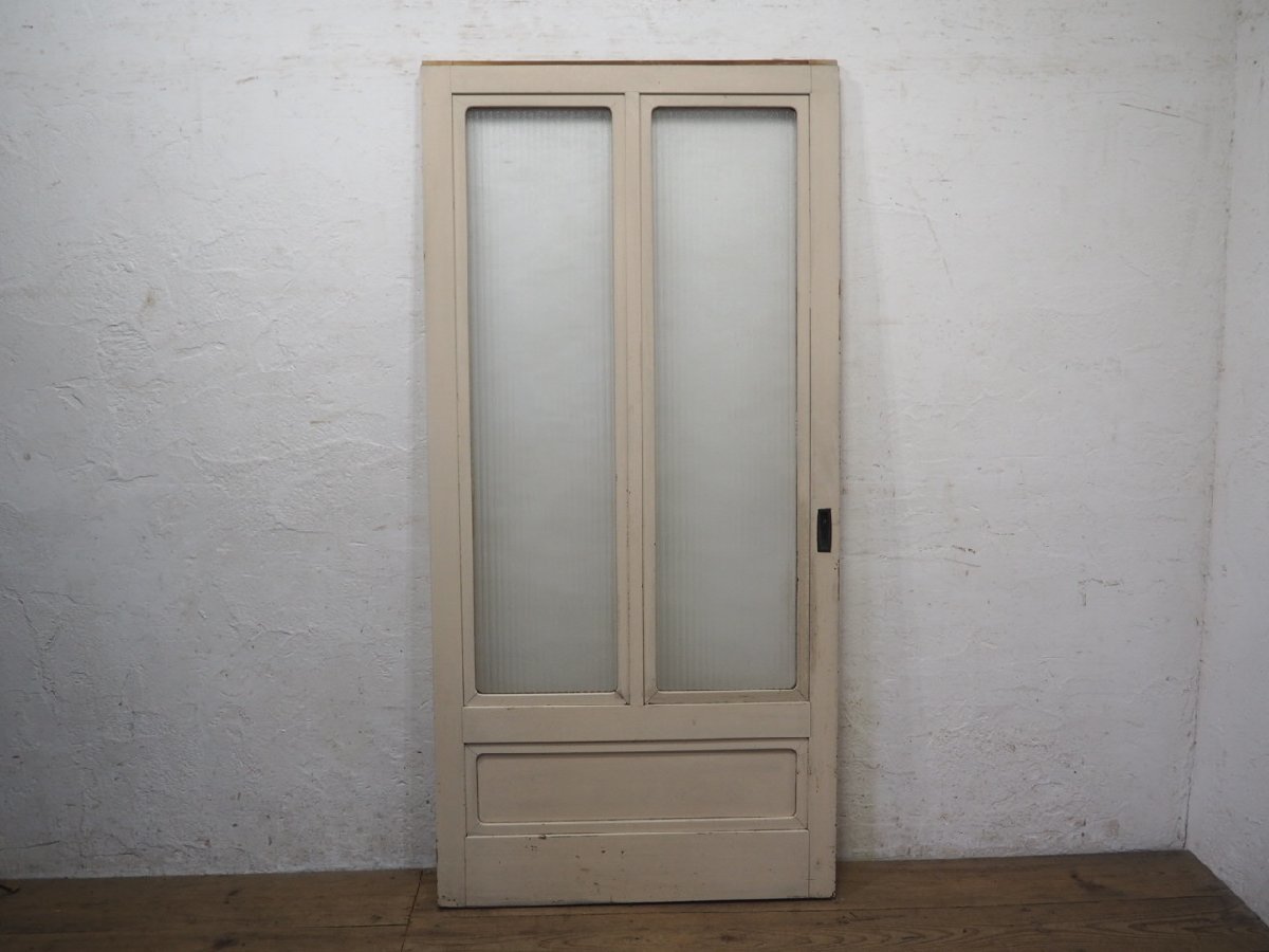 taG0377*[H175,5cm×W84,5cm]* antique * pretty paint. old wooden sliding door *. pavilion fittings glass door retro car Be Taisho romance L under 