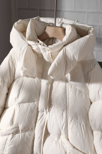 新品品質レディース暖かい90％ダウンジャケットゆったりフードコート白L_画像2