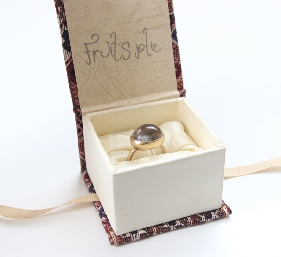 Fruitsjolie フリュイジョリ ピンクファイヤークォーツのリング 指輪 10,5号 10KYG 1点もの テェンカーベルクォーツ 天然石 レアストーン