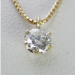 ダイヤモンド ネックレス 一粒 ゴールド 0.3カラット 鑑定書付 0.305ct