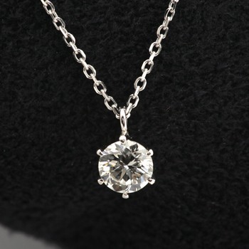 ダイヤモンド 一粒 ネックレス プラチナ 0.3カラット 鑑定書付 0.343ct Dカラー SI2クラス 3EXカット H&C CGL_画像1