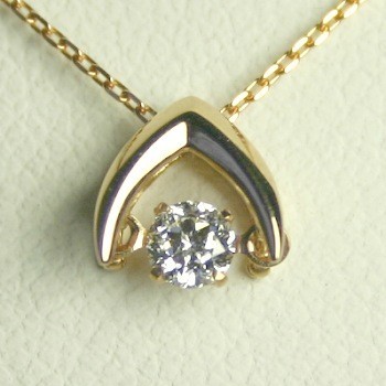 ダイヤモンド ネックレス 一粒 ゴールド 0.3カラット 鑑定書付 0.32ct ...