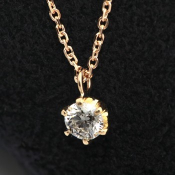 ダイヤモンド ネックレス 一粒 ゴールド 0.3カラット 鑑定書付 0.305ct