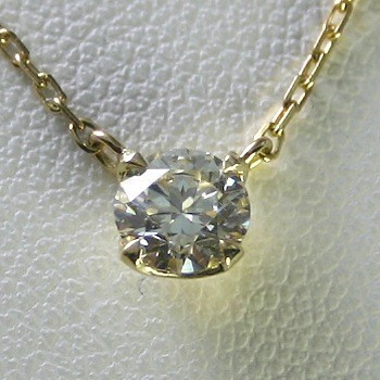 海外販売× ダイヤモンド ネックレス 一粒 本物 ゴールド 0.4カラット ...