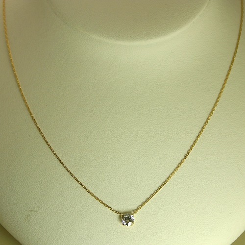 ダイヤモンド ネックレス K18 一粒 0.2ct 鑑定書付 0.25ctup Hカラー SIクラス 3EXカット H&C CGL_画像2