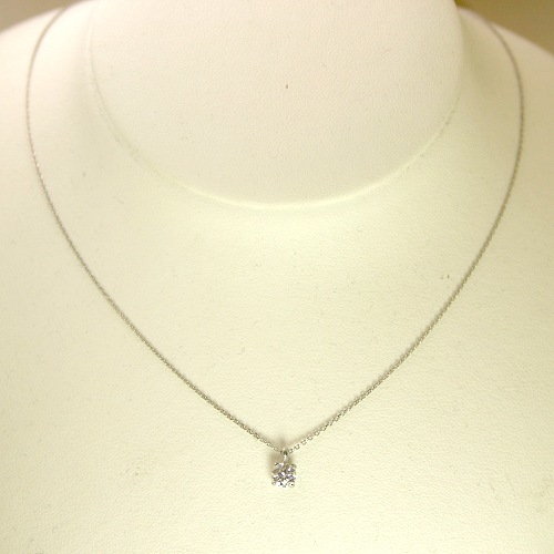 ダイヤモンド ネックレス プラチナ 一粒 0.2ct 鑑定書付 0.281ct D