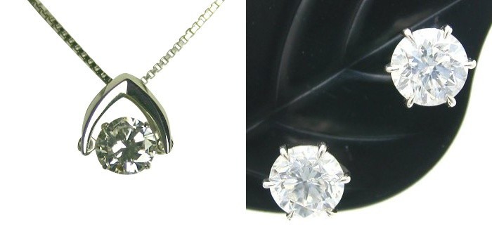 ダイヤモンド ネックレス ピアス 0.58ct Dカラー SI1クラス 3EXカット 1.0ctup Dカラー VVSクラス 3EXカット GIA_画像1