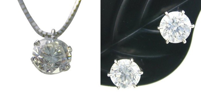 ダイヤモンド ネックレス ピアス 0.30ct Eカラー VVS2クラス 3EXカット