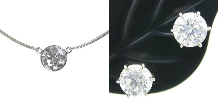 ダイヤモンド ネックレス ピアス 0.58ct Dカラー VVS2クラス 3EXカット 1.0ctup Dカラー SIクラス 3EXカット GIA_画像1