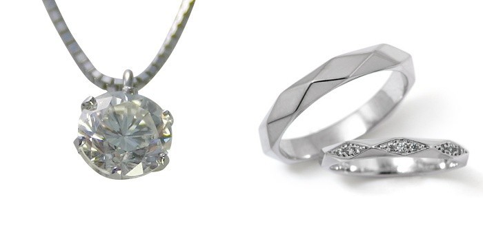 婚約 ネックレス 結婚指輪 3セット ダイヤモンド プラチナ 0.3カラット 鑑定書付 0.36ct Dカラー VVS2クラス 3EXカット GIA