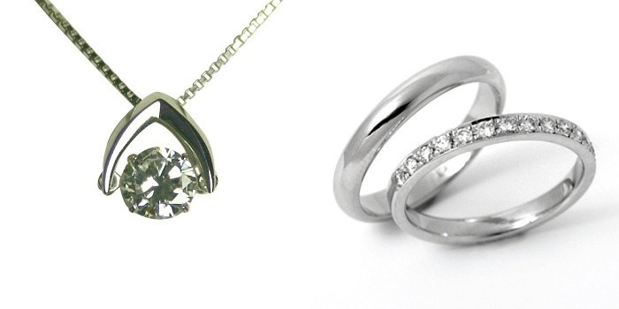 婚約 ネックレス 結婚指輪 3セット ダイヤモンド プラチナ 0.4カラット 鑑定書付 0.40ct Dカラー VS1クラス 3EXカット GIA