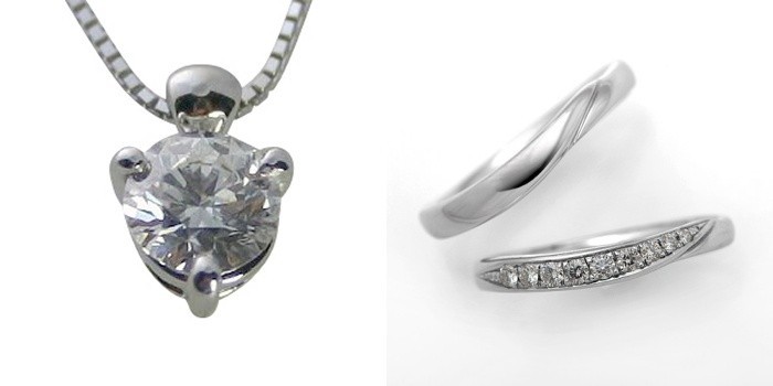 大特価販売 婚約 ネックレス 結婚指輪 3セット ダイヤモンド プラチナ