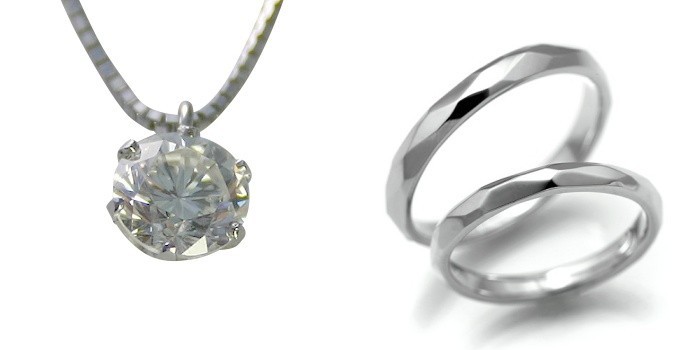 婚約 ネックレス 結婚指輪 3セット ダイヤモンド プラチナ 0.3カラット 鑑定書付 0.30ct Gカラー SI2クラス 3EXカット GIA