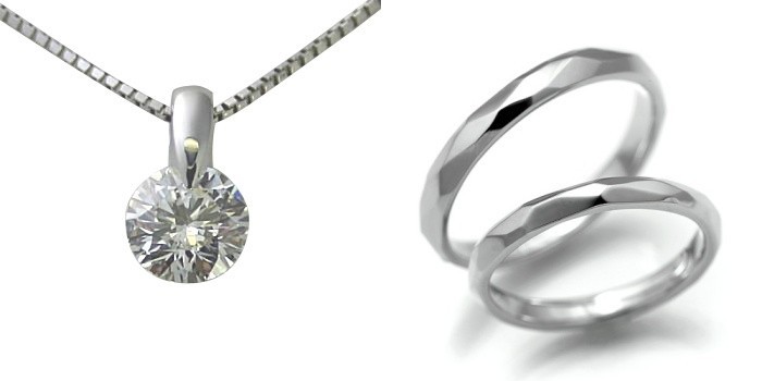 婚約 ネックレス 結婚指輪 3セット ダイヤモンド プラチナ 0.4カラット 限定セール SI2クラス 休日 0.45ct Dカラー 鑑定書付 GIA 3EXカット