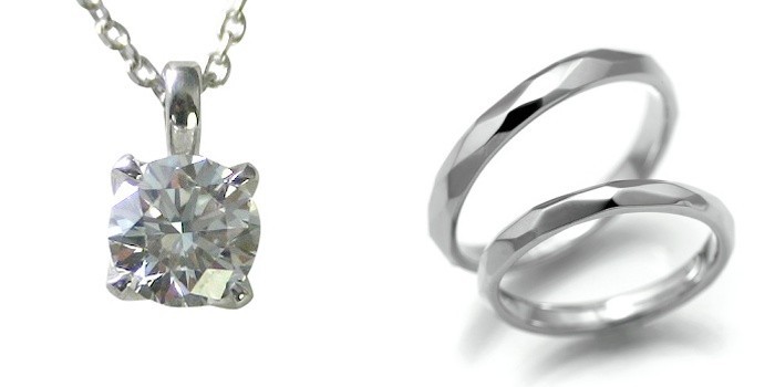 オンライン買付 婚約 ネックレス 結婚指輪 3セット ダイヤモンド