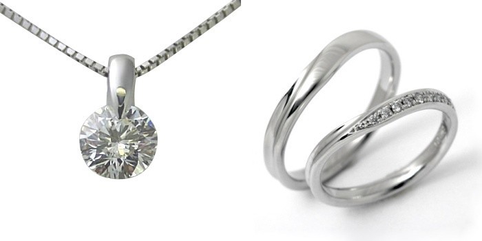 ダイヤモンド ネックレス 婚約 結婚指輪 3セット 安い プラチナ 0.2