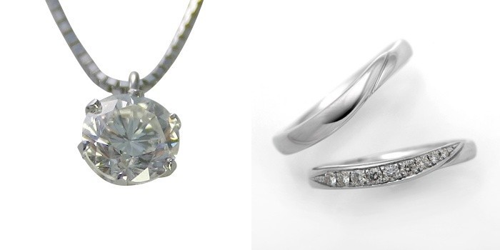 ダイヤモンド ネックレス 婚約 結婚指輪 3セット 安い プラチナ 0.3カラット 鑑定書付 0.375ct Dカラー IFクラス 3EXカット H&C CGL_画像1