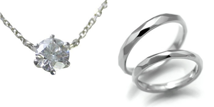 ダイヤモンド ネックレス 婚約 結婚指輪 3セット 安い プラチナ 0.3カラット 鑑定書付 0.324ct Fカラー VS2クラス 3EXカット H&C CGL_画像1