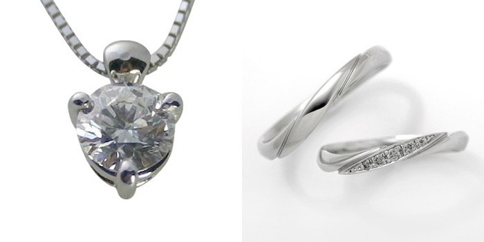 ダイヤモンド ネックレス 婚約 結婚指輪 3セット 安い プラチナ 0.3カラット 鑑定書付 0.356ct Gカラー VVS2クラス 3EXカット H&C CGL
