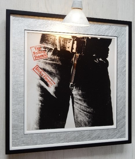 Rolling Stones/ name record jacket poster frame /Sticky Fingers/Andy Warhol/ Anne ti* War ho ru/Mick Jagger/ low ring * Stone z/ art 