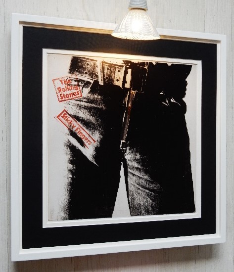 Rolling Stones/ name record jacket poster frame /Sticky Fingers/Andy Warhol/ Anne ti* War ho ru/Mick Jagger/ low ring * Stone z/ art 