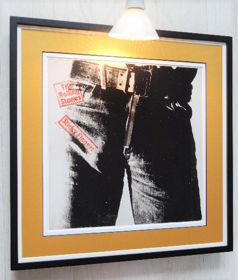 Rolling Stones/ name record jacket poster frame /Sticky Fingers/Andy Warhol/ Anne ti* War ho ru/Mick Jagger/ low ring * Stone z/ art 