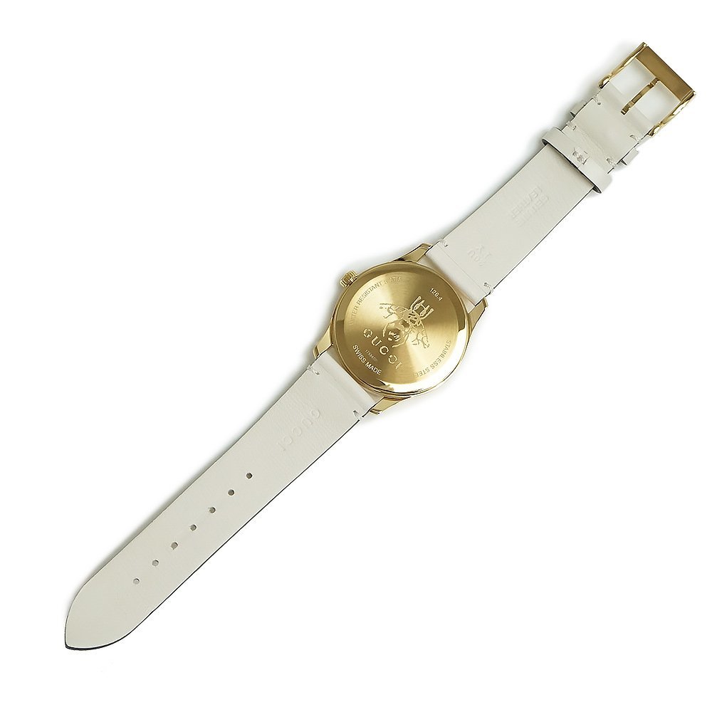 （新品・未使用品）グッチ GUCCI Gタイムレス ビー スター 蜂 星 クオーツ 腕時計 レザー アイボリー ホワイト 白 YA1264096 箱付 訳あり - 6