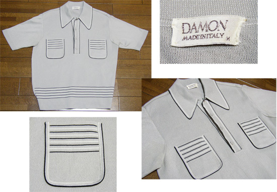 ● DAMON MADE IN ITALY ポロシャツ サイズ M ビンテージ / 1960s / 1970s / モッズ / Mods / イギリス / 古着 / レトロ/ イタリア製 /半袖_画像1