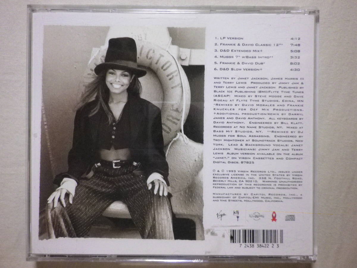 『Janet Jackson/Because Of Love(1993)』(Virgin RECORDS V25H-38422,輸入盤,6track)_画像2