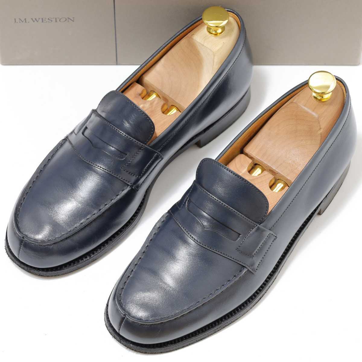 大阪最安値 【J.M. WESTON】#180 Signature Loafer□6D□ネイビー