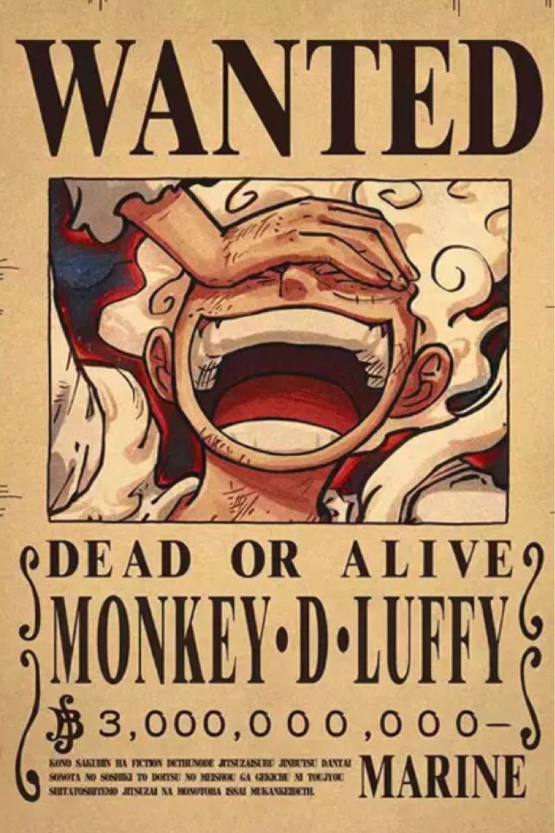 ONE PIECE 手配書 モンキー・D・ルフィ モデル ニカ 30億ver ONE PIECE 手配書 モンキー・D・ルフィ モデル ニカ 30億ver