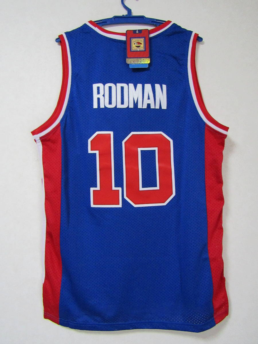 NBA RODMAN #10 デニス・ロッドマン PISTONS デトロイト・ピストンズ ユニフォーム バッドボーイズ ゲームシャツ　ジャージ　刺繍　M　L_画像2