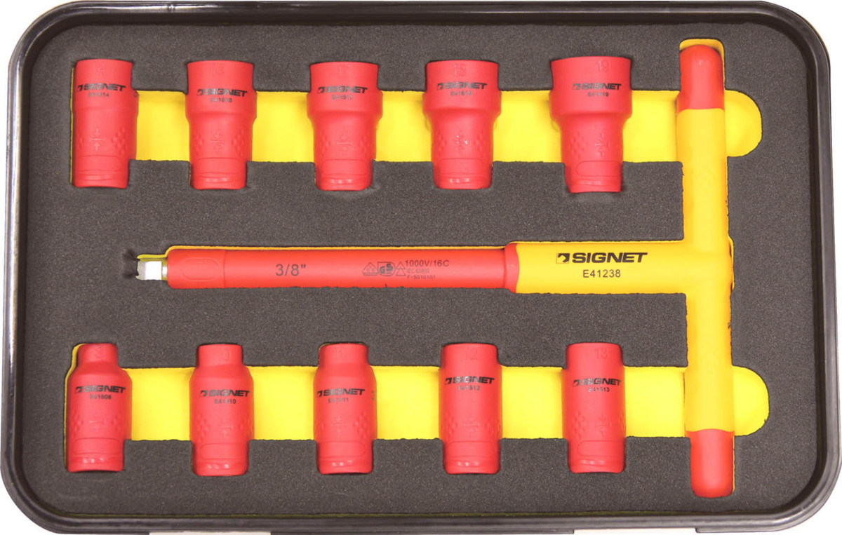 シグネット 工具/E81511 11PCS 3/8DR 絶縁ソケットセット(T型ハンドル)