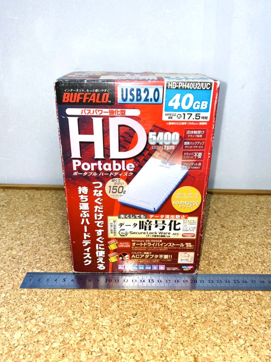 F255 electrification OK valuable BUFFALO portable hard disk HD-PH40U2 attached outside 