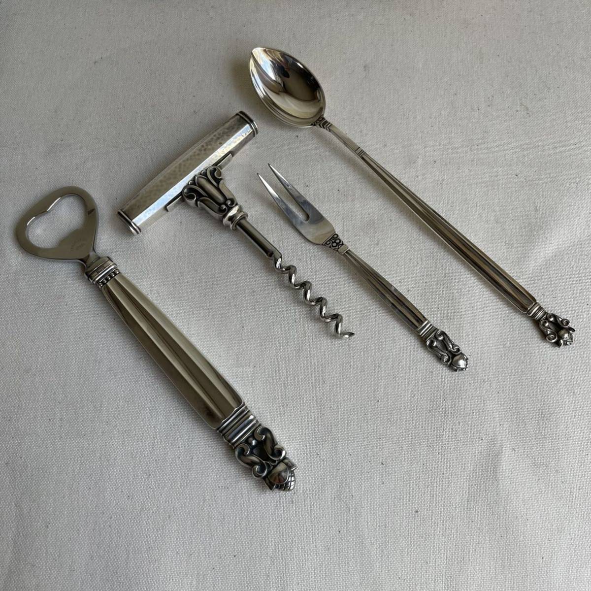 希少 ジョージ ジェンセン georg jensen solv 銀食器 アンティーク