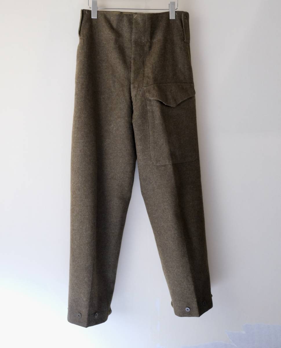 50s[ Canada army Vintage ] wool trousers pants / olive series / military England France Work 