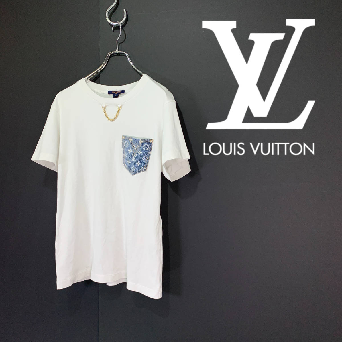 LOUIS VUITTON 半袖Tシャツ チェーン付き ロゴ-