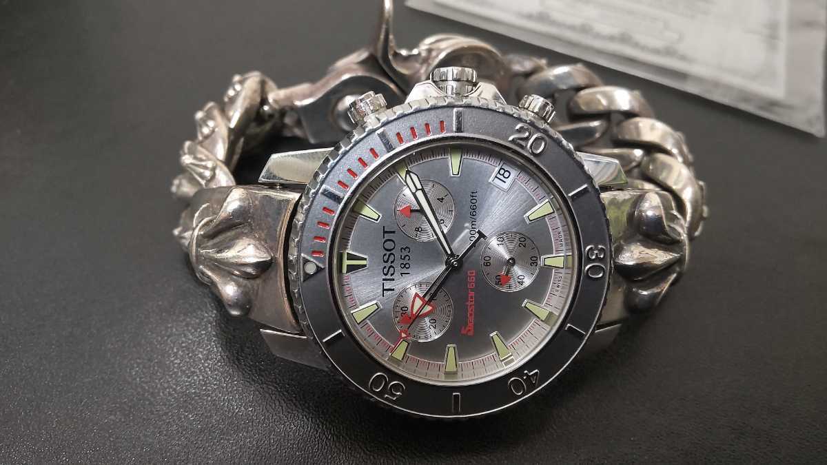 貴重 A&G シルバーウォッチブレスレット With TISSOT SEASTAR660 貴重 A&G シルバーウォッチブレスレット With TISSOT SEASTAR660