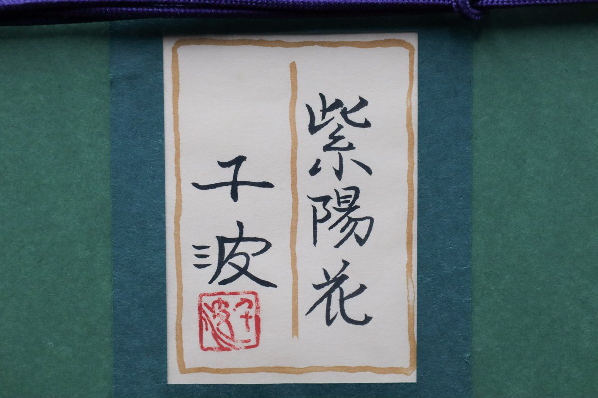 宙】中島千波「紫陽花」肉筆日本画8号 共シール タトウ箱 元日本 宙】中島千波「紫陽花」肉筆日本画8号 共シール タトウ箱 元日本