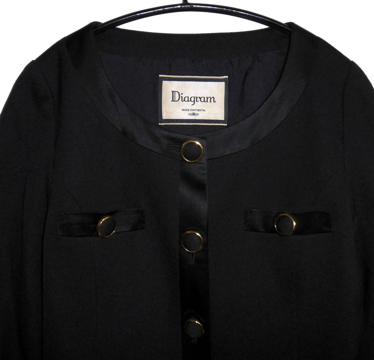 * beautiful goods Diagram GRACE CONTINENTAL Diag Ram Grace Continental wool no color jacket coat 36 black 