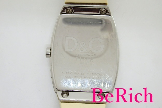 ドルチェ ＆ ガッバーナ Dolce & Gabbana メンズ 腕時計 トノー型 ホワイト 文字盤 SS ラバー クォーツ【中古】bt2135_画像3