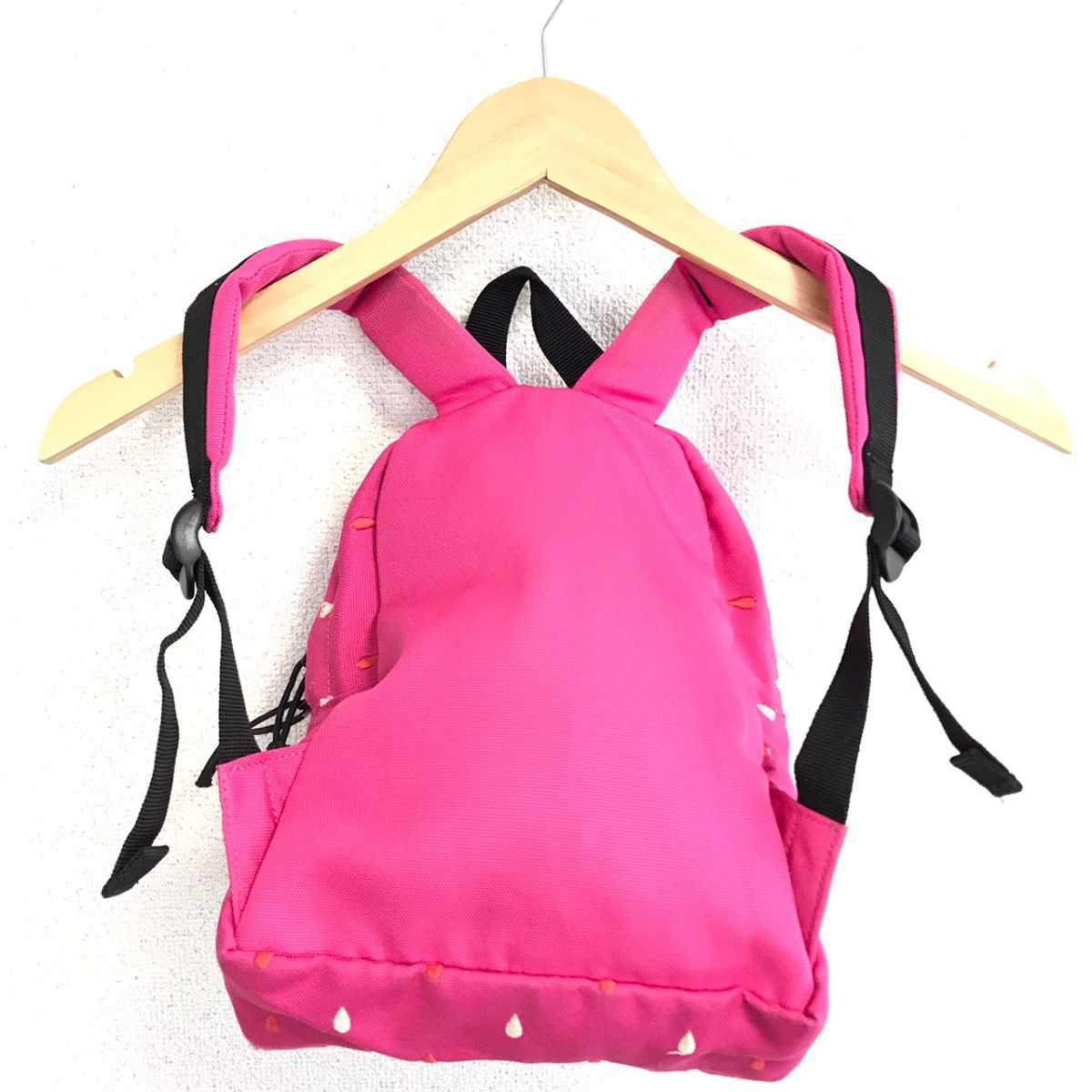 CD503dL《MEI メイ》子供用 キッズ リュックサック デイパック ピンク しずく柄 刺繍 カワイイ アウトドア 遠足 通園 女の子 バッグの画像2