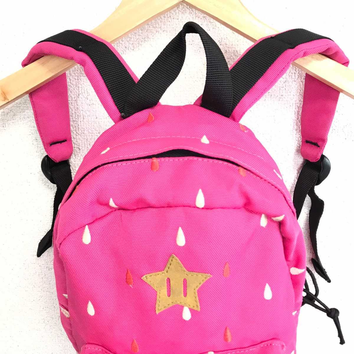 CD503dL《MEI メイ》子供用 キッズ リュックサック デイパック ピンク しずく柄 刺繍 カワイイ アウトドア 遠足 通園 女の子 バッグ_画像5