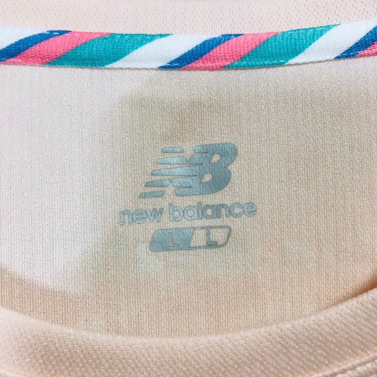 H971dh【New Balance｜ニューバランス】サイズ L 半袖 Tシャツ レディース ベビーピンク スポーツウェア メッシュ LOVE_画像4