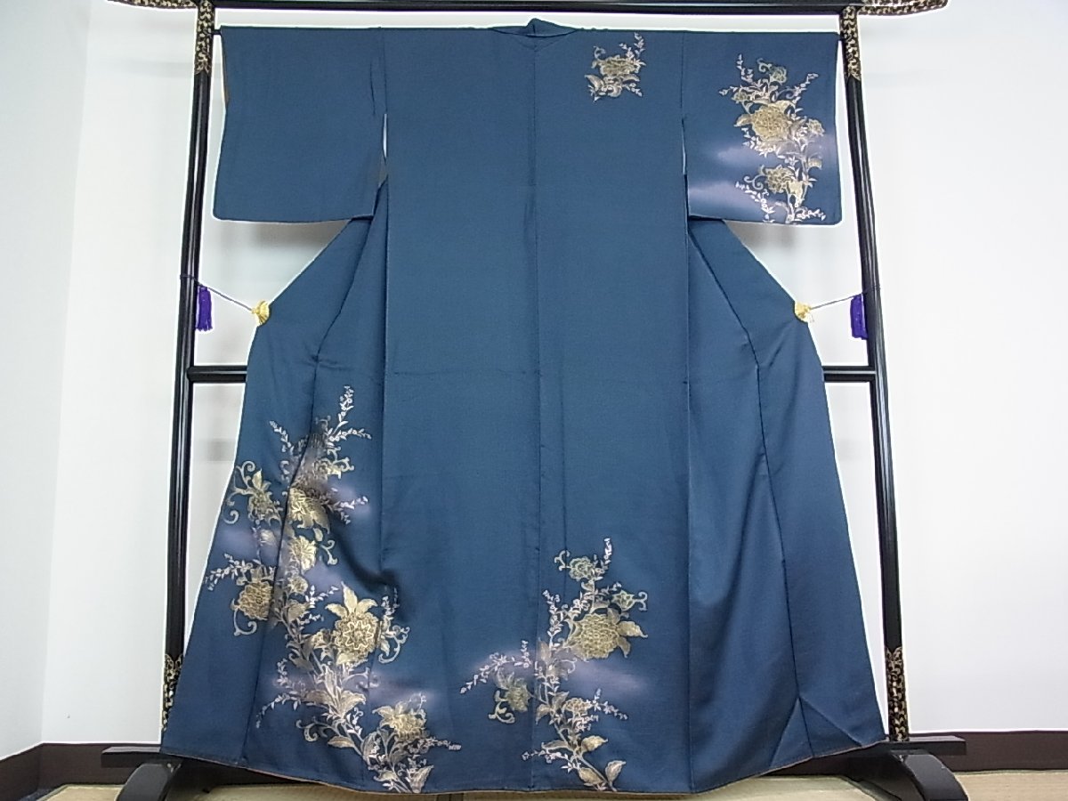平和屋着物 訪問着 正倉院花唐草文 暈し染め 金彩 逸品 pn1237(仕立て