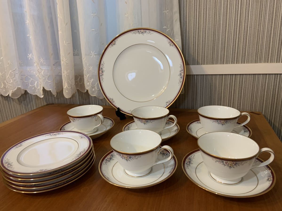 【美品】Noritake ノリタケ VILLA HAVEN ヴィラヘブン カップ&ソーサー 5客　ディナープレート 大皿 1枚 中皿 5枚 セット まとめて_画像1