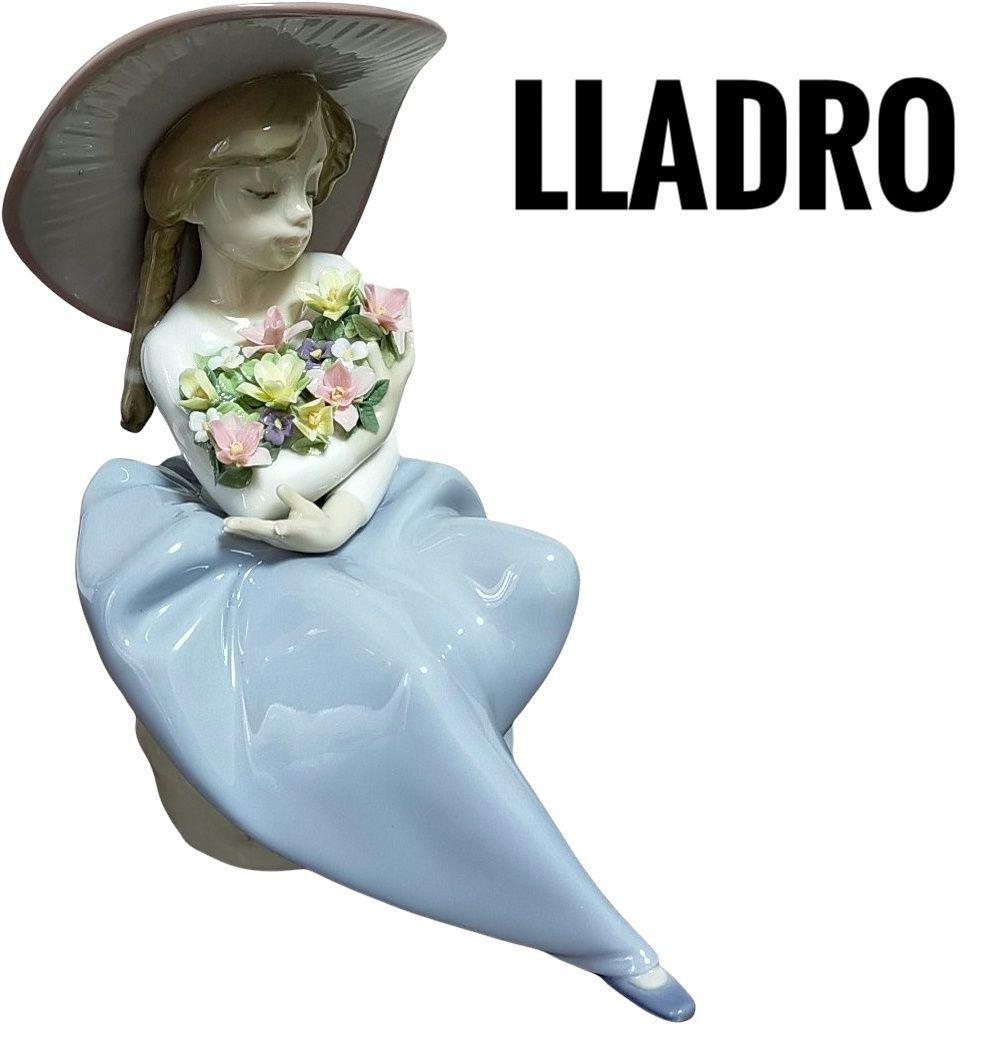 訳あり】リヤドロ『花の香りに包まれて』#5862 少女 陶器 人形 Lladro